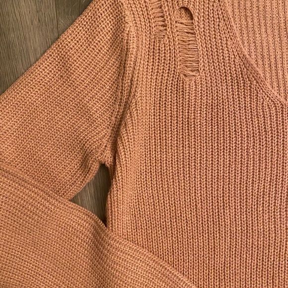 Distressed V Neck Sweater - Picture 9 of 12